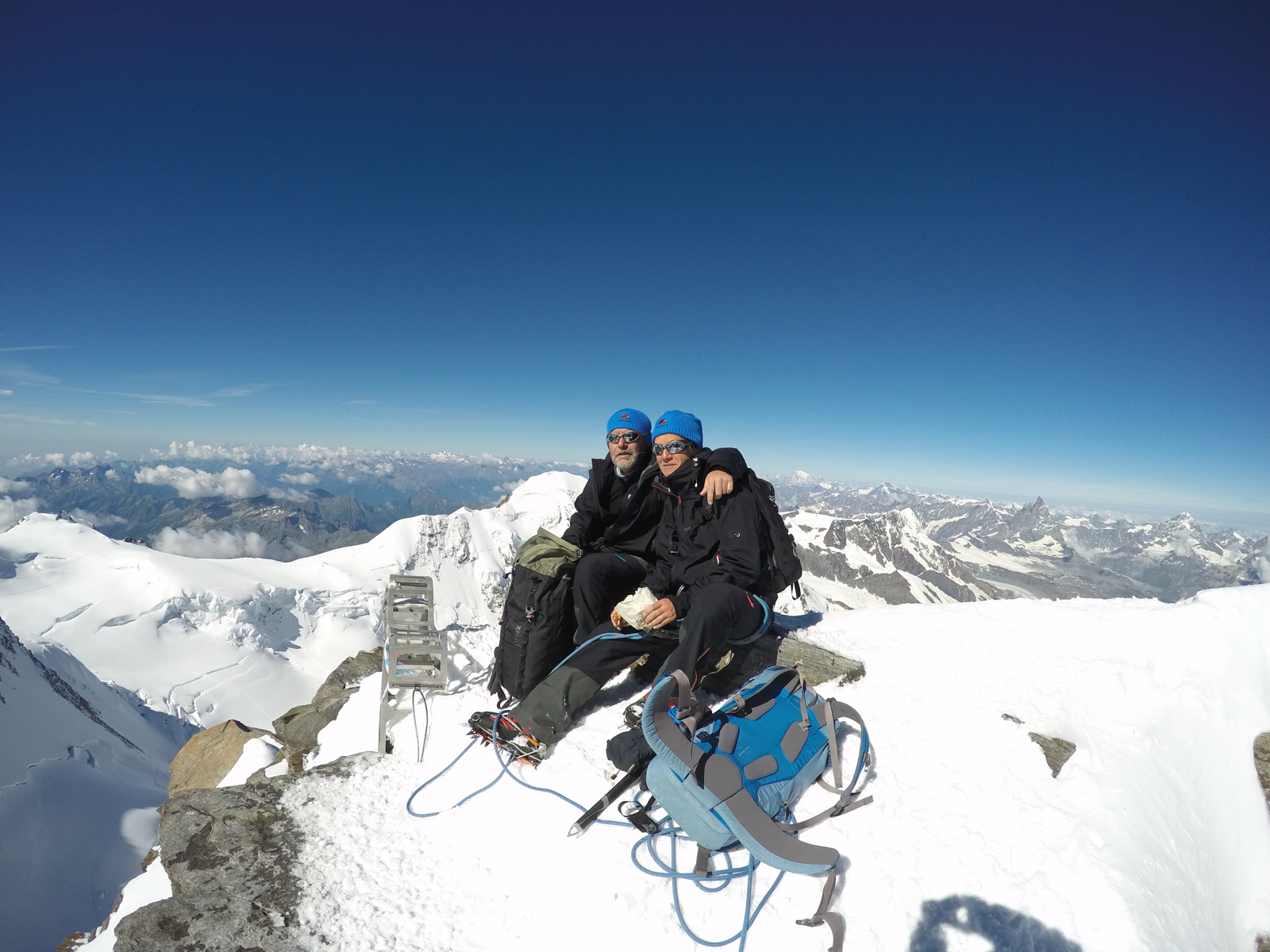 Gipfelfoto Dufourspitze 4'634 m höchster Gipfel der Schweiz